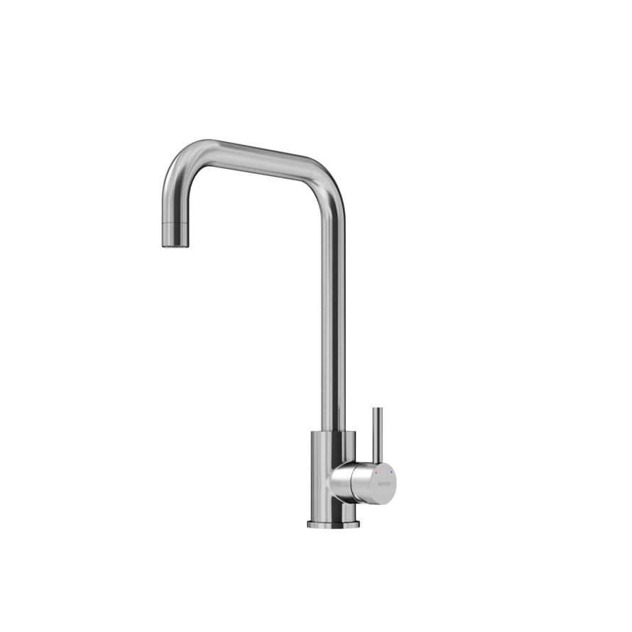 Плитка Sancos Stainless Смеситель для кухни из нержавеющей стали STAINLESS с поворотным Г изливом  поверхность брашированная