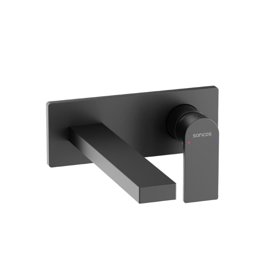 Плитка Sancos Studio Смеситель для раковины STUDIO c внутренней частью черный  поверхность матовая
