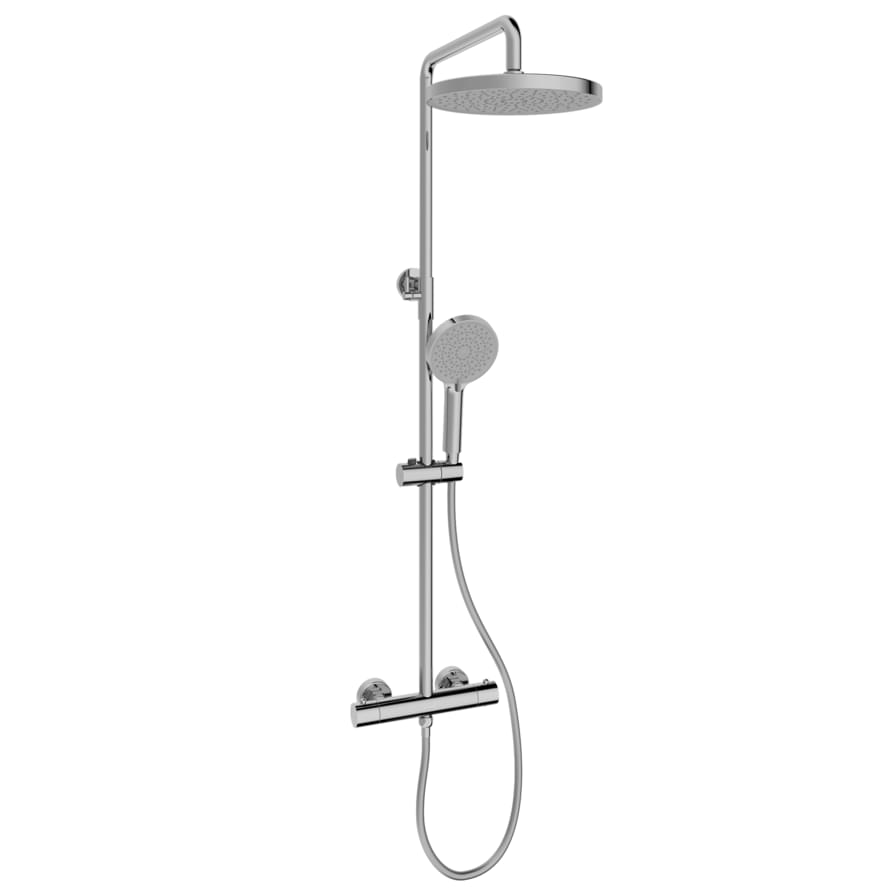 Плитка Sancos Teo Душевая стойка TEO c термостатом хром  поверхность глянец