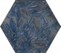 Плитка Serenissima Cir Fuoritono Esagona Damasco Blu 24x27.7 см, поверхность микс