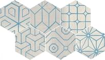 Плитка Serenissima Cir Mat Decor Blu Mix 6 Esagona Cloud P 24x27.7 см, поверхность матовая