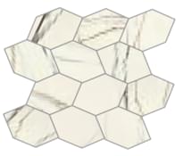 Плитка Settecento Lichen Mosaico Hexa Lappato Su Rete 29.8x29.8 см, поверхность полированная
