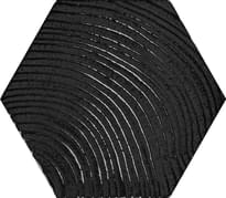 Плитка Settecento Matiere Hexa-Style Arbre Black Lappato 11x12.6 см, поверхность полуполированная, рельефная