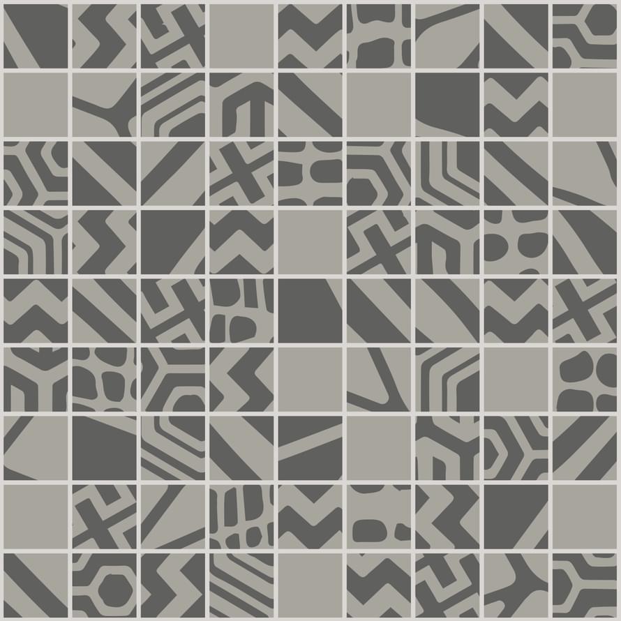 Settecento Moodboard Mosaico Mix 4 Dark Grey Light Grey 2.4x2.4 23.7x23.7