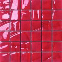 Плитка Settecento Musiva Rosso Geranio 4.5x4.5 Su Rete 28.6x28.6 см, поверхность глянец