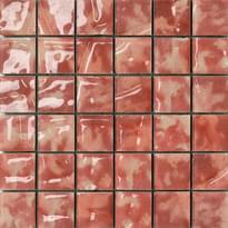 Плитка Settecento Musiva Rosso Rubino 4.5x4.5 Su Rete 28.6x28.6 см, поверхность глянец