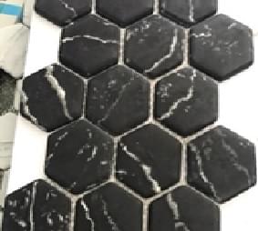 Smalto Mosaic Dark Black Nat Hexagon 29.5x30