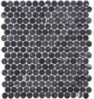 Плитка Smalto Mosaic Dark Black Nat Round 29x29 см, поверхность матовая