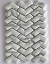 Плитка Smalto Mosaic White Light Grey Nat Heringbone 29.5x28.8 см, поверхность матовая