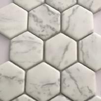 Плитка Smalto Mosaic White Light Grey Nat Hexagon 29.5x30 см, поверхность матовая