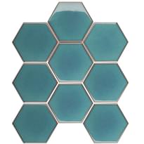 Плитка Starmosaic Homework Hexagon Big Green Glossy 29.1x29.5 см, поверхность глянец