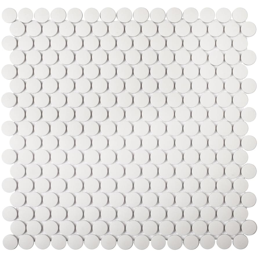 Starmosaic Homework Mosaic Penny Round White Matt 30.9x31.5