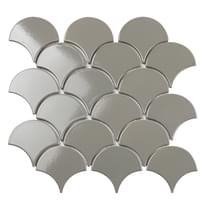 Плитка Starmosaic Mosaic Fan Shape Dark Grey Glossy 29.3x27.4 см, поверхность глянец