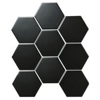 Плитка Starmosaic Mosaic Hexagon Big Black Matt 25.6x29.5 см, поверхность матовая