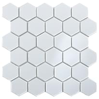 Плитка Starmosaic Mosaic Hexagon Small White Glossy 27.2x28.2 см, поверхность глянец