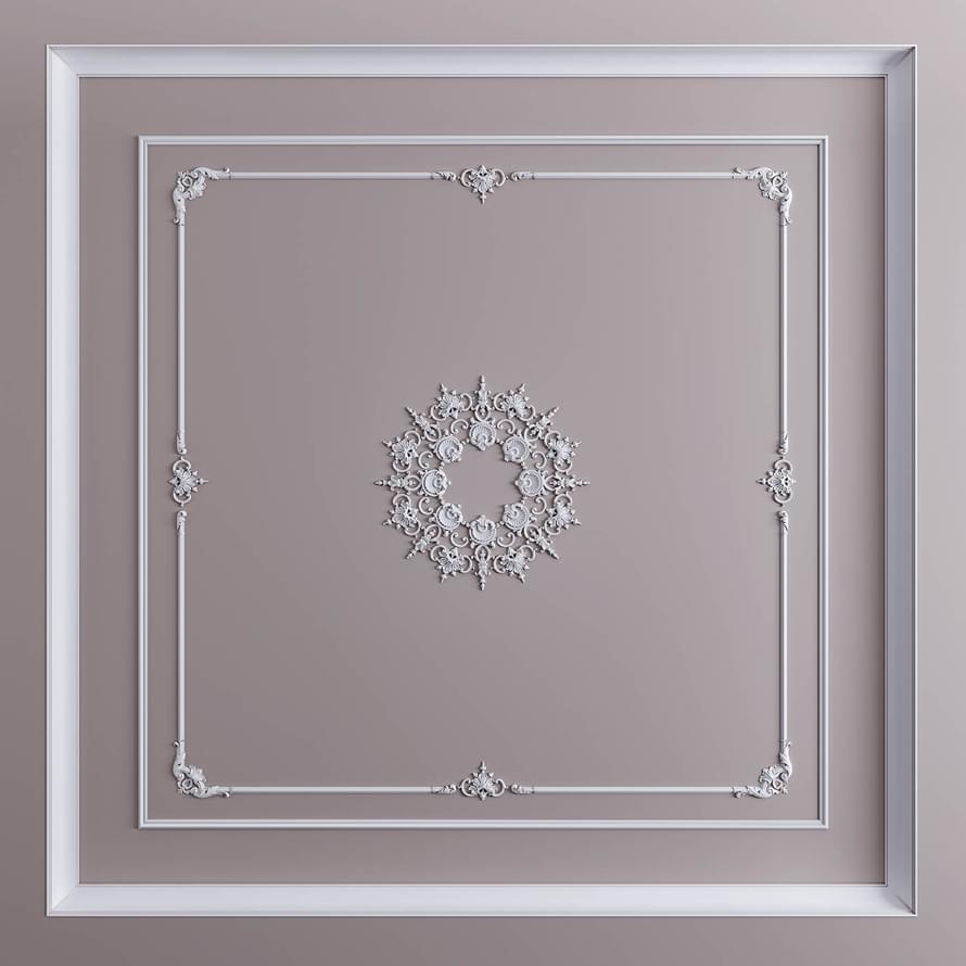 Stavros Лепнина Из Полиуретана Комплект лепного декора CPU-P5 320x320x83 см поверхность матовая