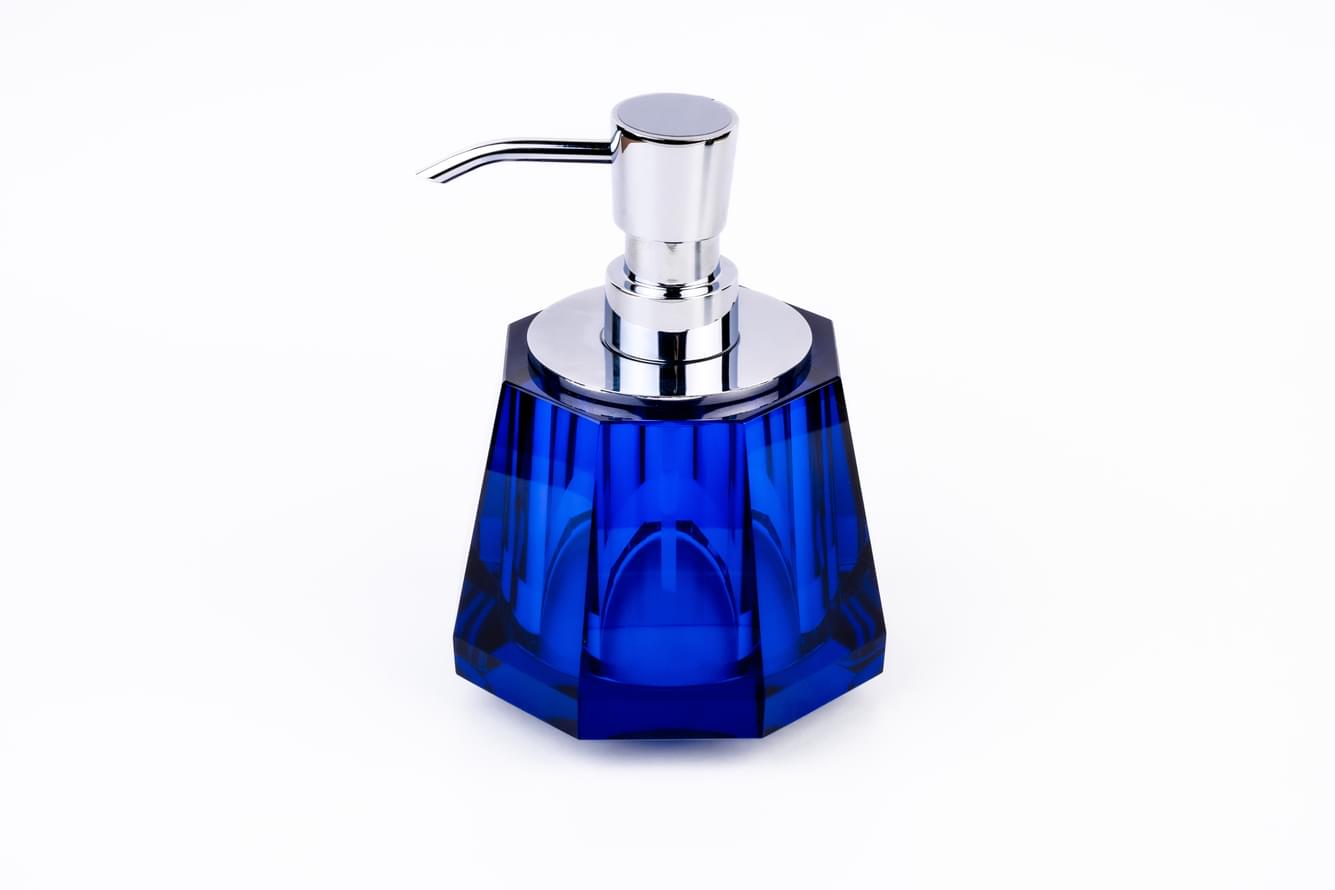 Плитка System Crystal Дозатор Crystal для жидкого мыла синий/хром  поверхность глянец