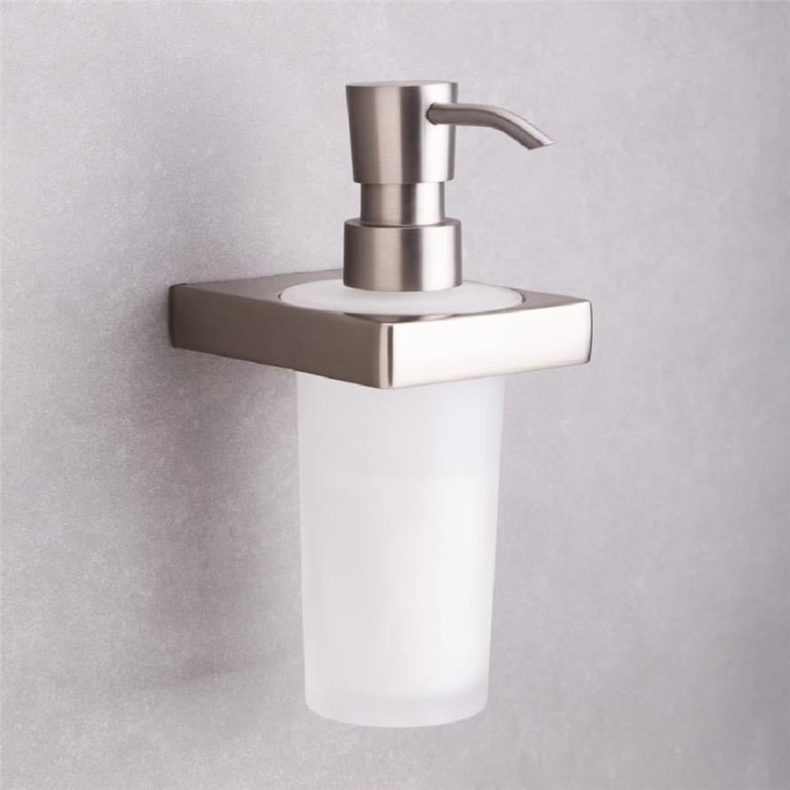 Плитка System Flat Дозатор FLAT для жидкого мыла никель  поверхность матовая