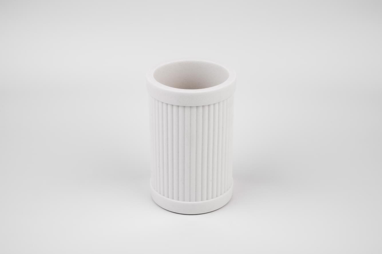 Плитка System Stone Стакан искусственный камень белый  поверхность матовая