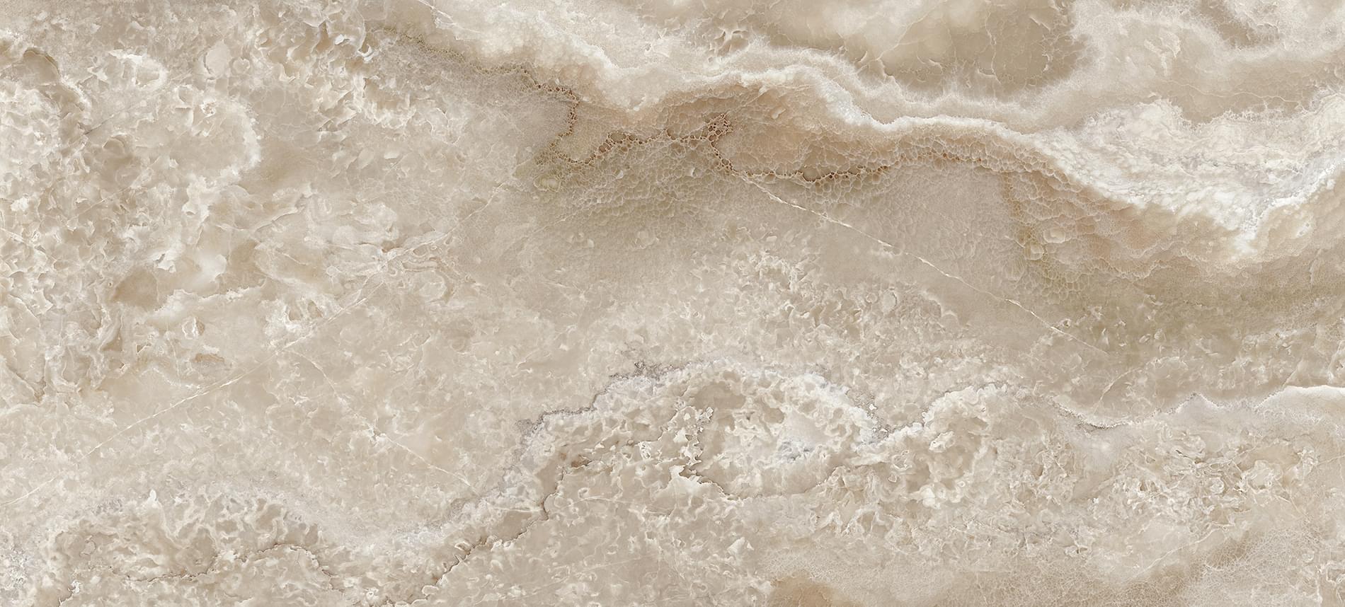 Плитка Tagina Onyx Diamond Champagne Luc 60x120 см, поверхность полуполированная