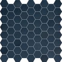 Плитка Terratinta Hexa Deep Navy Mosaic Mix Matt Glossy Fabric 31.6x31.6 см, поверхность микс, рельефная