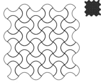 Плитка Terratinta Norse Black Swan Mosaic Knit 30x30 см, поверхность матовая, рельефная