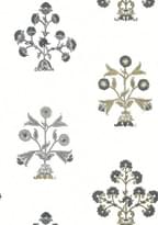 Thibaut Ceylon Indian Flower Black And White 8.23м x 68.58см поверхность матовая
