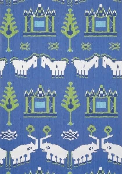Thibaut Ceylon Kingdom Parade Blue And Green 8.23x68.58