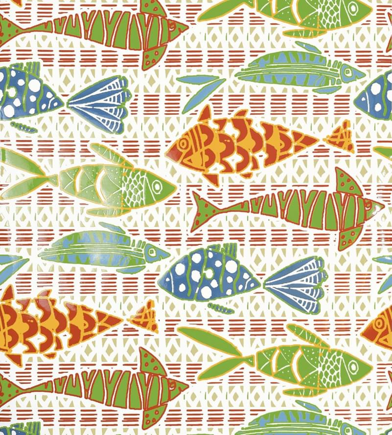Thibaut Islander T15869 Batik Fish 8.23м x 68.58см поверхность матовая
