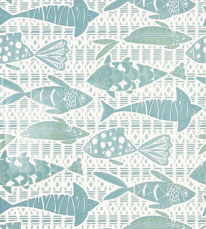 Thibaut Islander T15871 Batik Fish 8.23м x 68.58см поверхность матовая