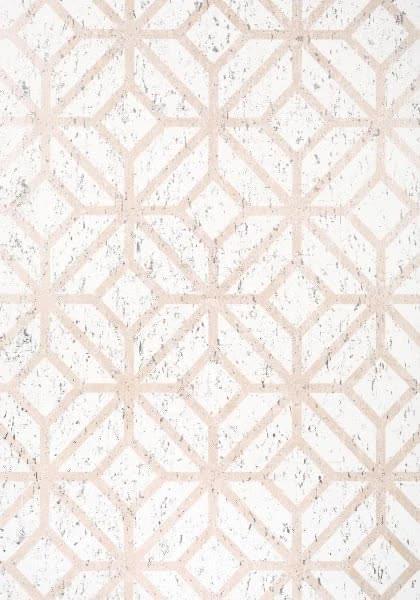 Thibaut Modern Resource 2 Mamora Trellis Cork White On Metallic Blush 7.32x91.44