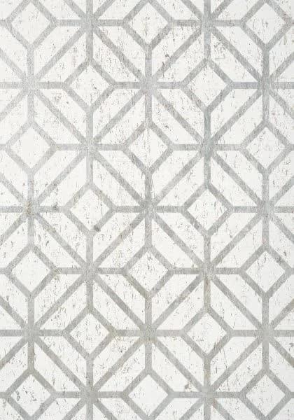 Thibaut Modern Resource 2 Mamora Trellis Cork White On Silver 7.32x91.44