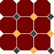 Плитка TopCer Octagon 4420 OCT14+21-A Brick Red OCTAGON 20/Black 14 + Ochre Yellow 21 Dots 30x30 см, поверхность матовая