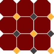 TopCer Octagon 4420 OCT21+14-B Brick Red OCTAGON 20/Ochre Yellow 21 + Black 14 Dots 30x30