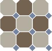 Плитка TopCer Octagon Beige Coffee Brown Blue Cobalt 30x30 см, поверхность матовая