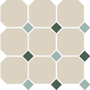 Плитка TopCer Octagon White Turquoise Green 30x30 см, поверхность матовая