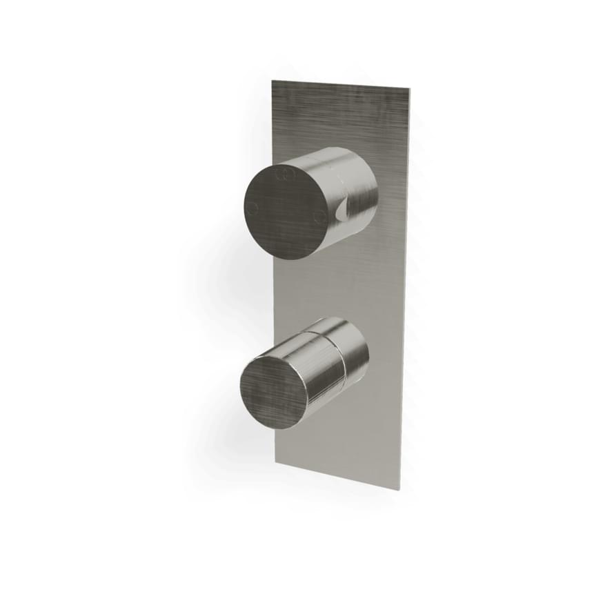 Плитка Treemme 28mm Внешняя часть смесителя 28MM для душа на 2 потребителя нержавеющая сталь брашированная  поверхность брашированная