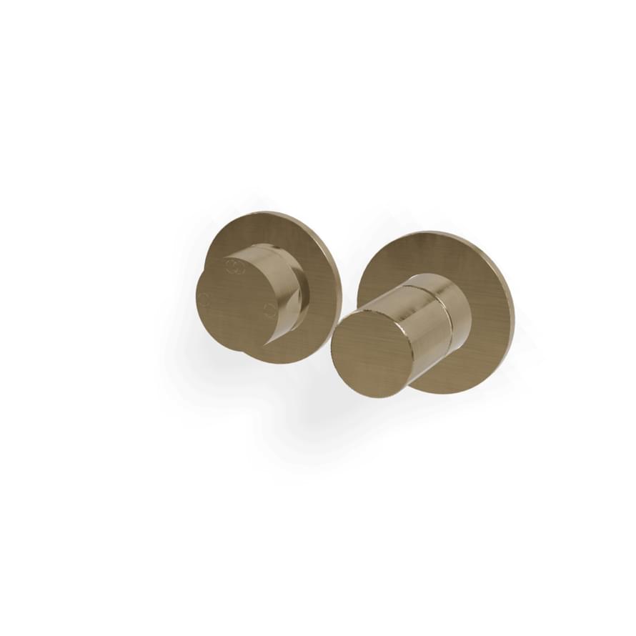 Плитка Treemme 28mm Внешняя часть смесителя 28MM для душа на 2 потребителя. раздельный желтое золото  поверхность брашированная