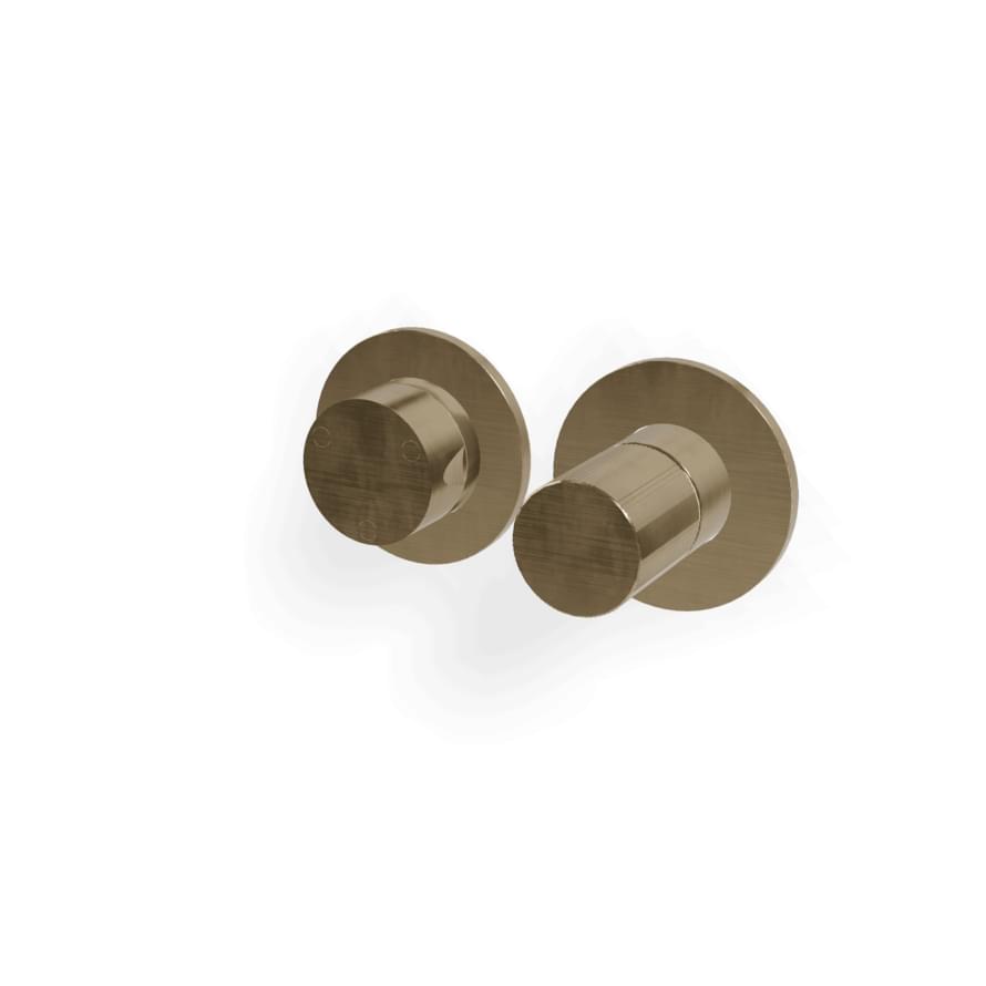 Плитка Treemme 28mm Внешняя часть смесителя 28MM для душа на 3 потребителя. раздельный желтое золото  поверхность брашированная