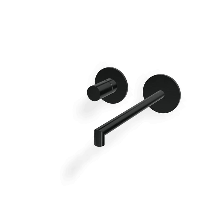 Плитка Treemme 28mm Внешняя часть смесителя 28MM для раковины из стены 222 мм излив справа оружейный металл  поверхность брашированная
