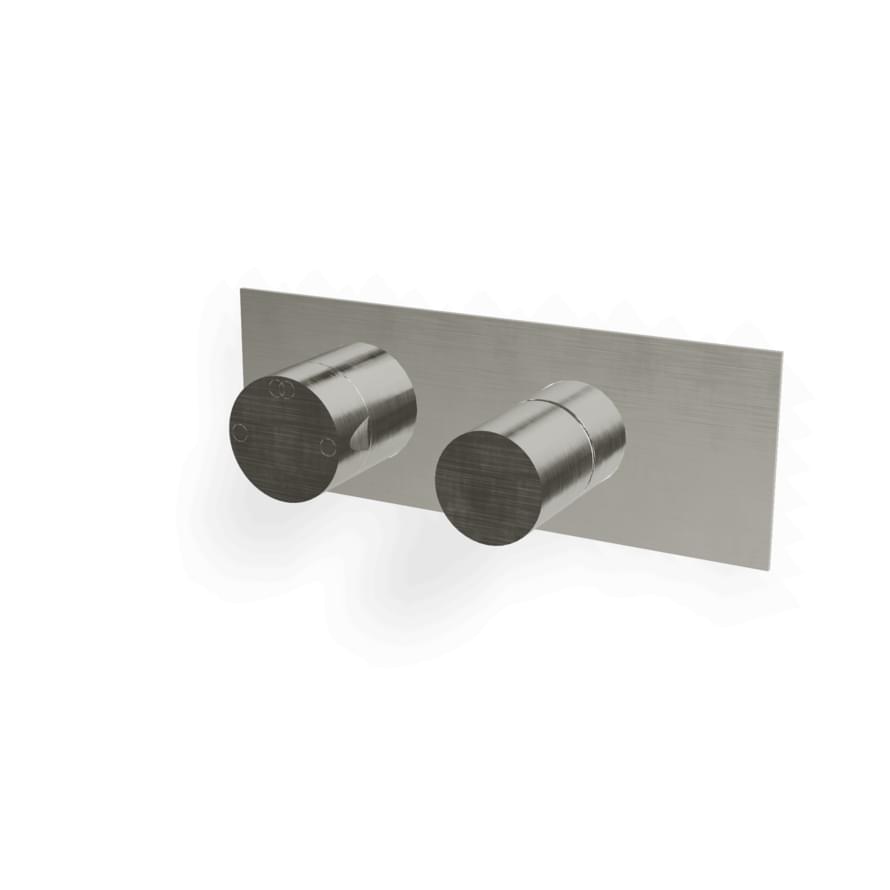 Плитка Treemme 28mm Внешняя часть смесителя для душа 28MM на 2 потребителя. нержавеющая сталь брашированная  поверхность брашированная