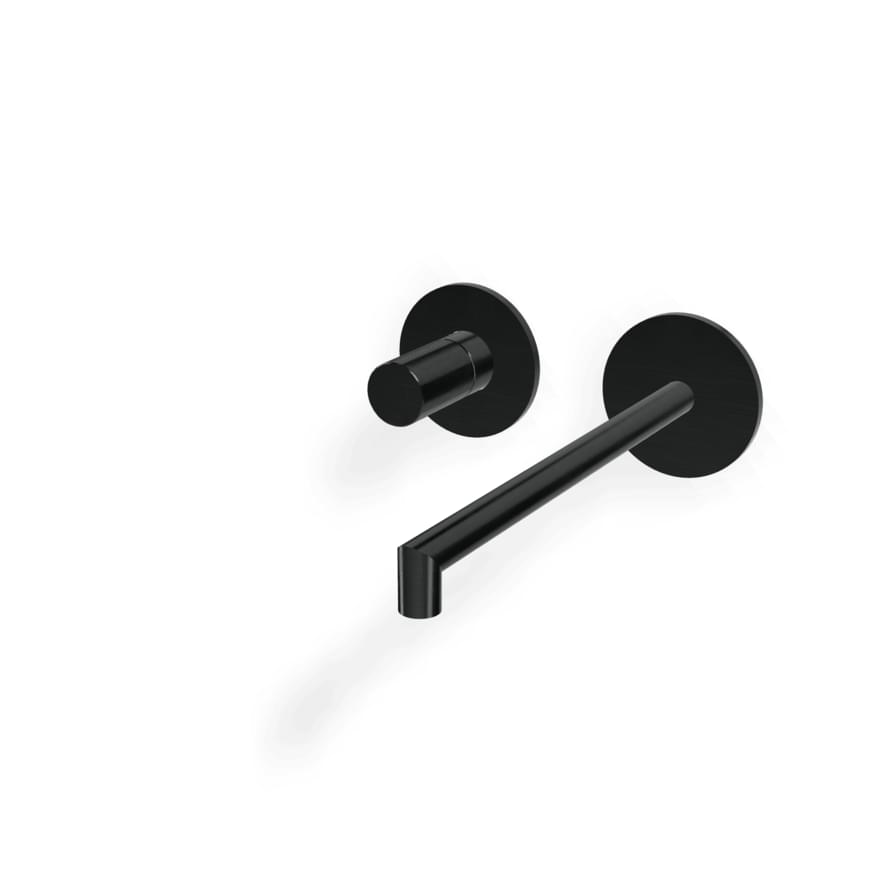 Плитка Treemme 28mm Внешняя часть смесителя для раковины 28MM из стены 222 мм излив справа оружейный металл  поверхность брашированная