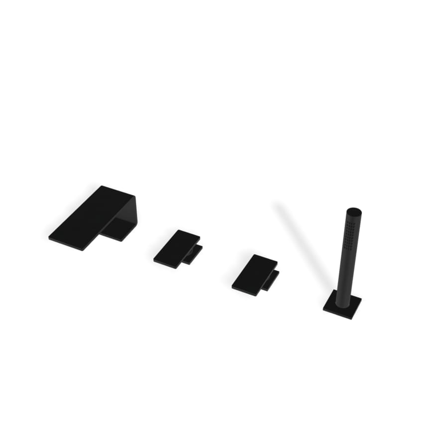 Плитка Treemme 5mm Смеситель на борт ванны 5mm на 4 отверстия оружейный металл PVD  поверхность брашированная