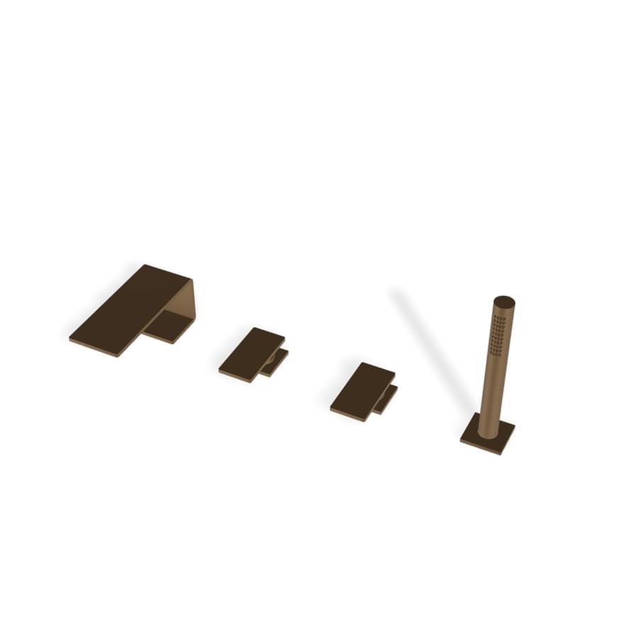 Плитка Treemme 5mm Смеситель на борт ванны 5mm на 4 отверстия светлая бронза  поверхность брашированная