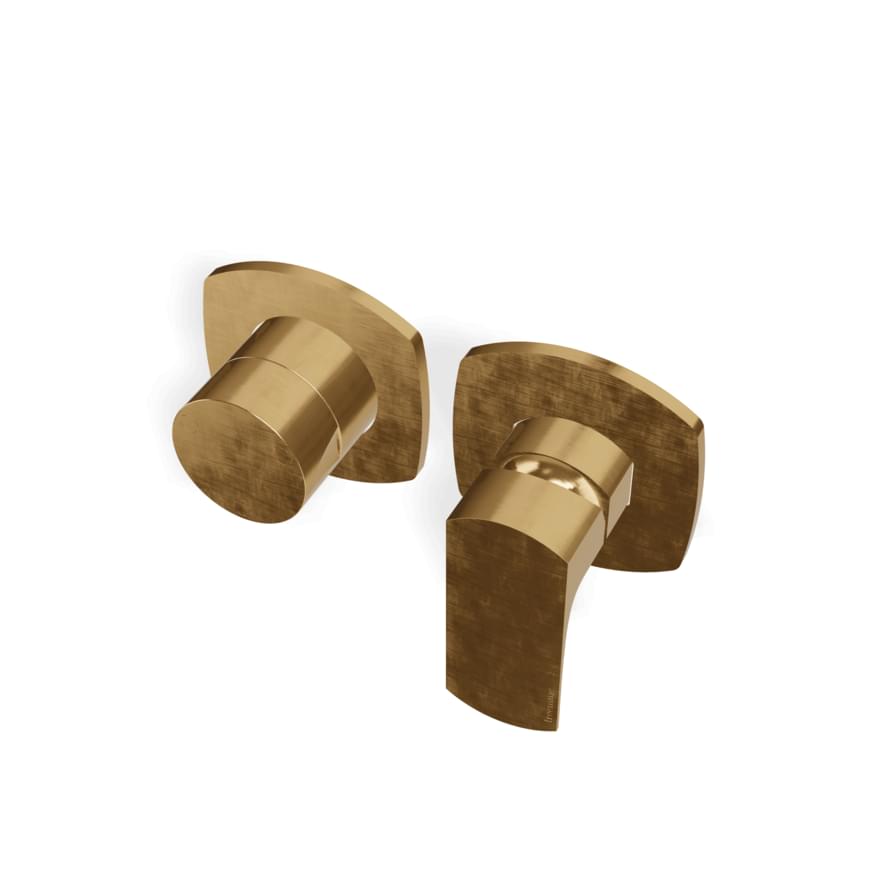 Плитка Treemme Albatros Внешняя часть смесителя для душа ALBATROS на 3 потребителя раздельный золото брашированное  поверхность брашированная
