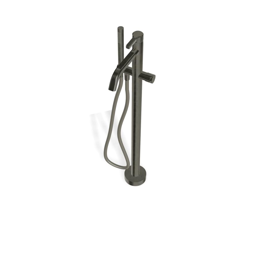 Плитка Treemme Aurelia Cмеситель для ванны AURELIA напольный черный хром брашированный  поверхность брашированная