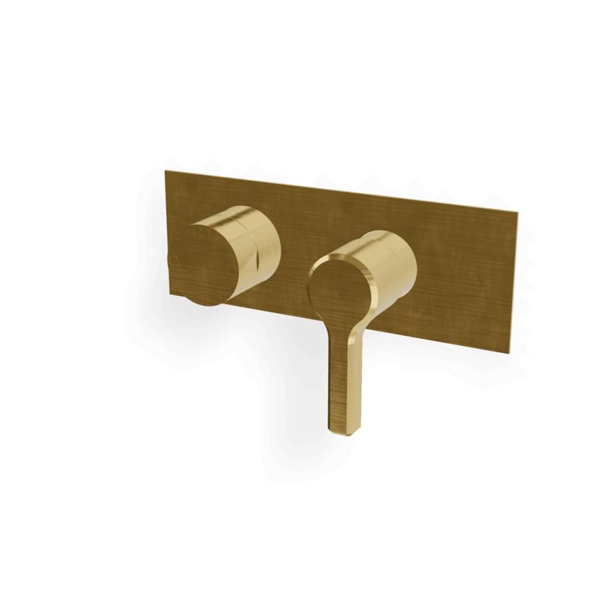 Плитка Treemme Aurelia Внешняя часть смесителя для душа AURELIA на 2 потребителя латунь брашированная  поверхность брашированная