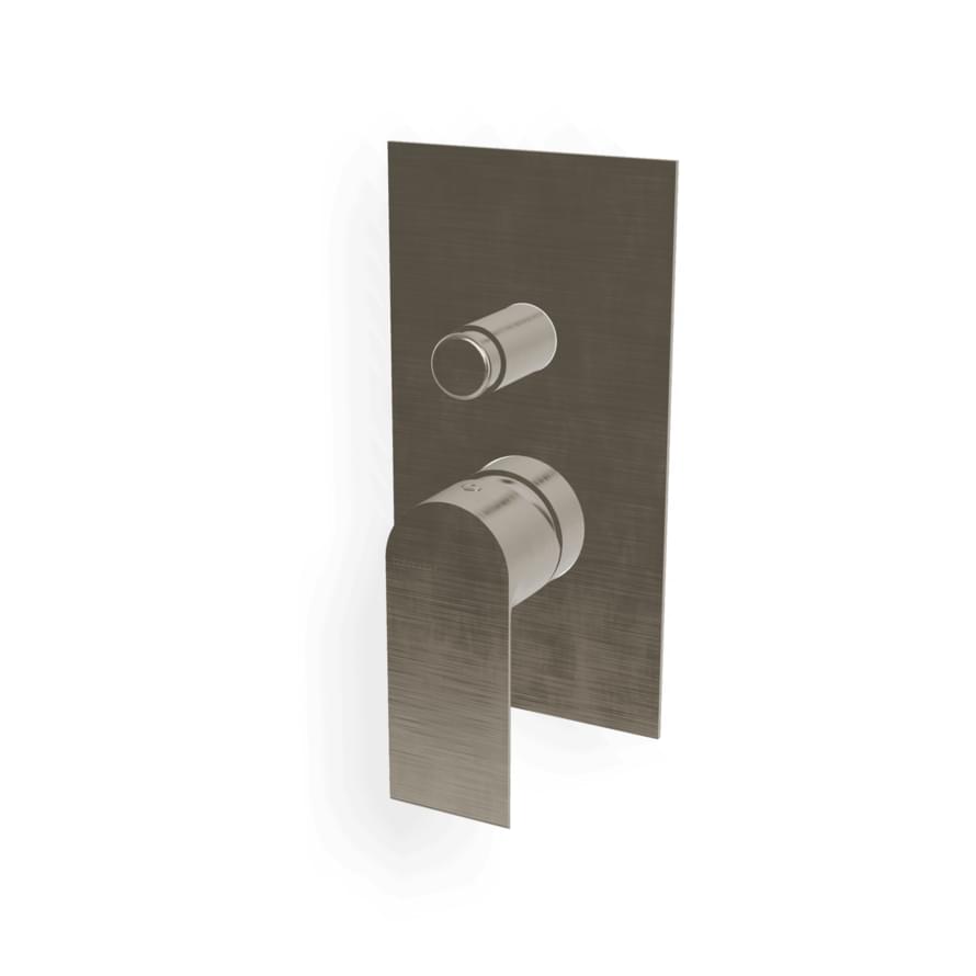 Плитка Treemme Bamboo Внешняя часть смесителя для ванны/душа Bamboo с переключателем никель брашированный  поверхность брашированная