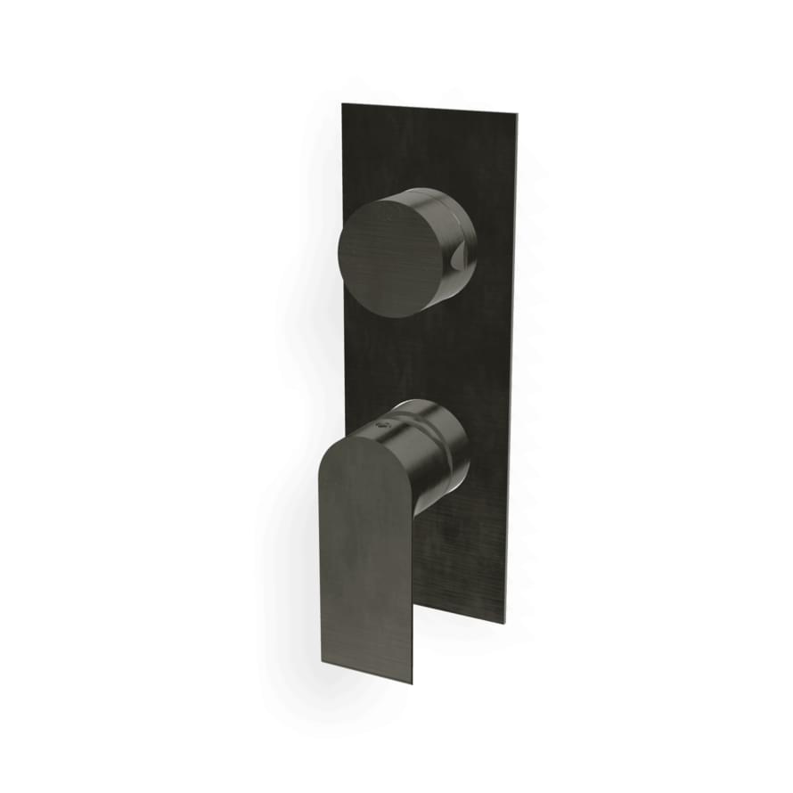 Плитка Treemme Bamboo Внешняя часть смесителя для душа Bamboo на 2 потребителя. черный хром брашированный  поверхность брашированная
