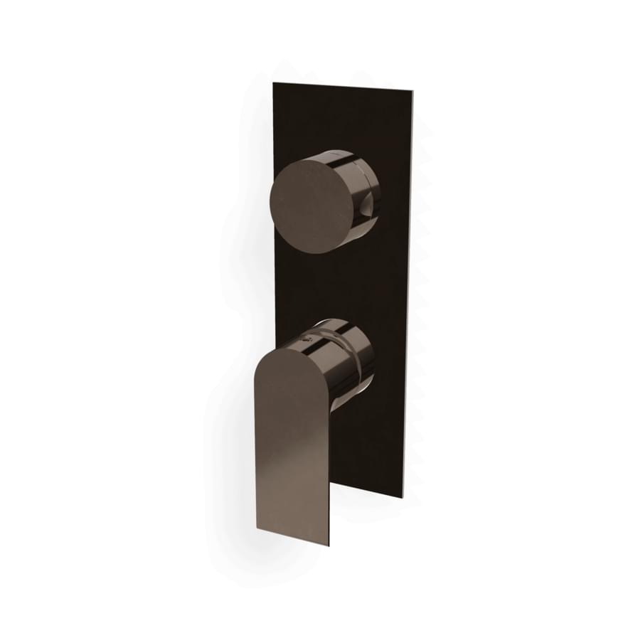Плитка Treemme Bamboo Внешняя часть смесителя для душа Bamboo на 2 потребителя. черный хром полированный  поверхность полированная